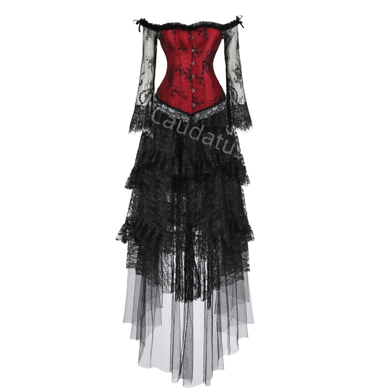 Women'S Green Formal Wear - ชุดรัดตัวพลัสขนาดชุดกระโปรงยาวเซ็กซี่ Bustier ลูกไม้เครื่องแต่งกายแวมไพร์ Burlesque Gothic Vintage