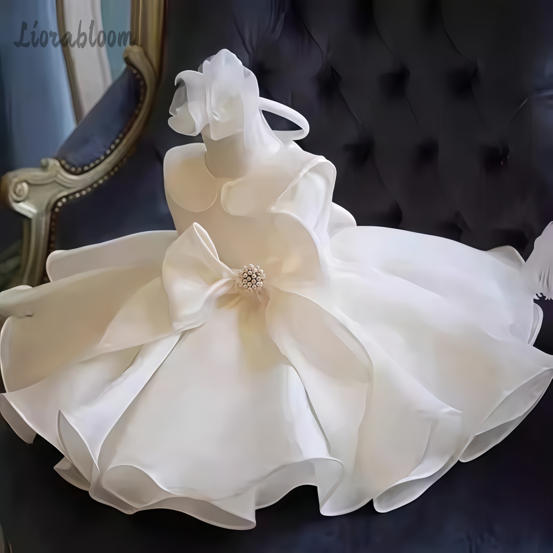 Formal Attire Woman - ชุดเดรสประดับมุกสีขาว ชุดเดรสสาวดอกไม้ในงานแต่งงาน ชุดสาวดอกไม้สีขาว ชุดปาร์ตี้ ชุดทางการที่หรูหรา