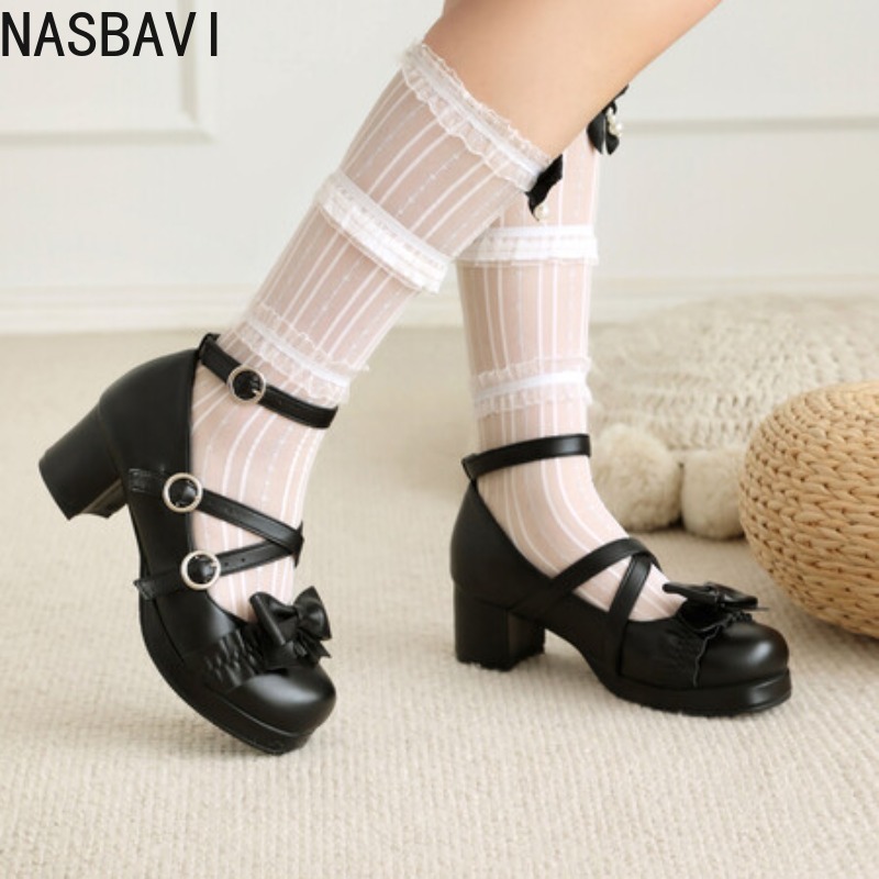 Women Formal Office Wear Tops - NASBAVI ผู้หญิง Lolitas Mary Janes รองเท้า