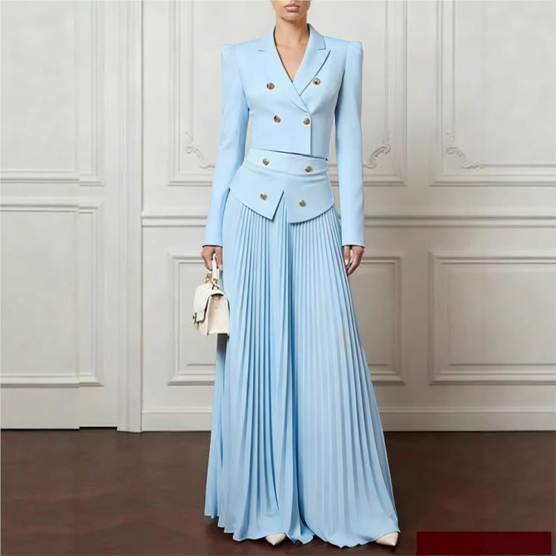 Formal Attire Woman - ชุดสูท 2 ชิ้น ดีไซน์หรูหรา เสื้อเบลเซอร์ติดกระดุมปกเสื้อ &