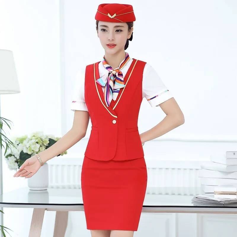 Women Formal Office Wear Tops - ชุดสูทธุรกิจผู้หญิงแบบเป็นทางการ พร้อมเสื้อและกระโปรง ชุดทำงานสำหรับสุภาพสตรี เสื้อกั๊กและชุดเวสต์ ชุดเบลเซอร์สำหรับพนักงานออฟฟิศ ชุดพนักงานต้อนรับบนเครื่องบิน