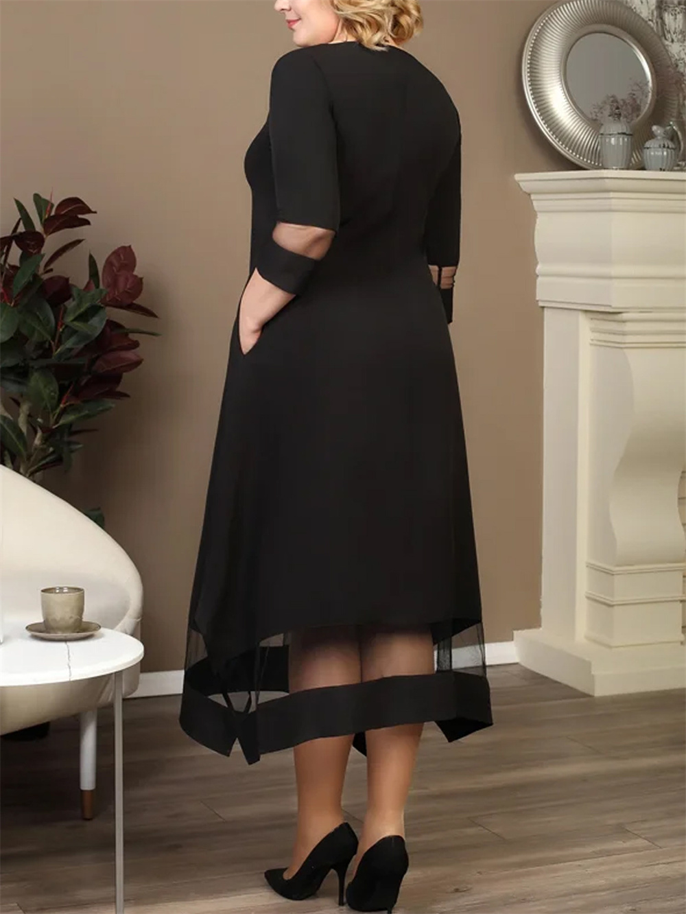 Gibsie เดรสยาวสีดำสำหรับผู้หญิ - Women Formal Office Wear Tops บทวิจารณ์และราคา