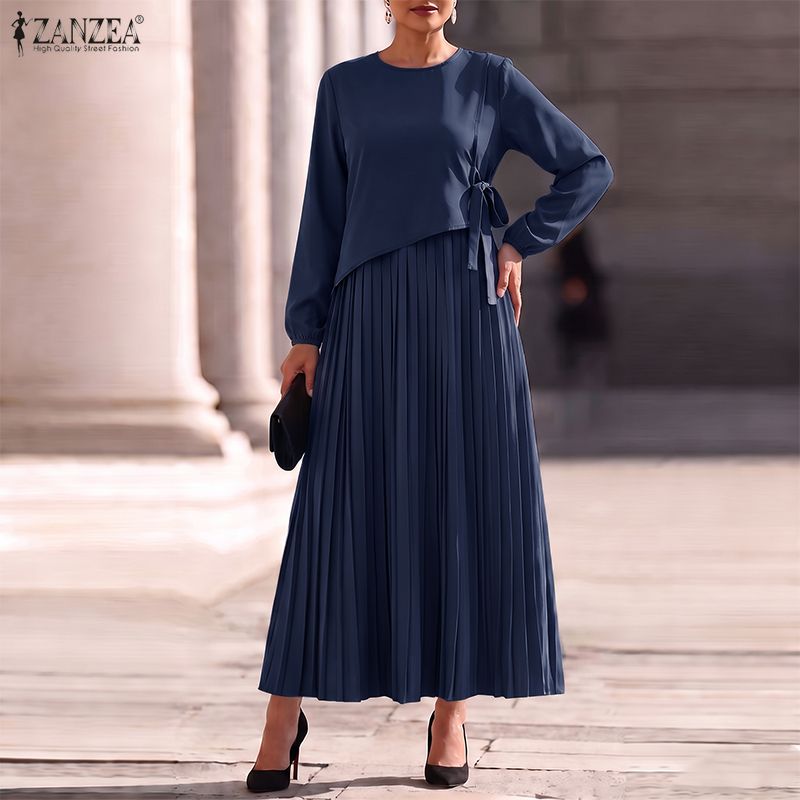 ZANZEA ชุดเดรสยาวทรงเอ สำหรับผ - Women Formal Office Wear Tops บทวิจารณ์และราคา