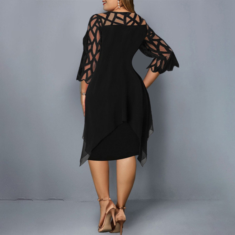 ใหม่Elegantลูกไม้ตาข่ายพลัสขนา - Women Formal Office Wear Tops บทวิจารณ์และราคา