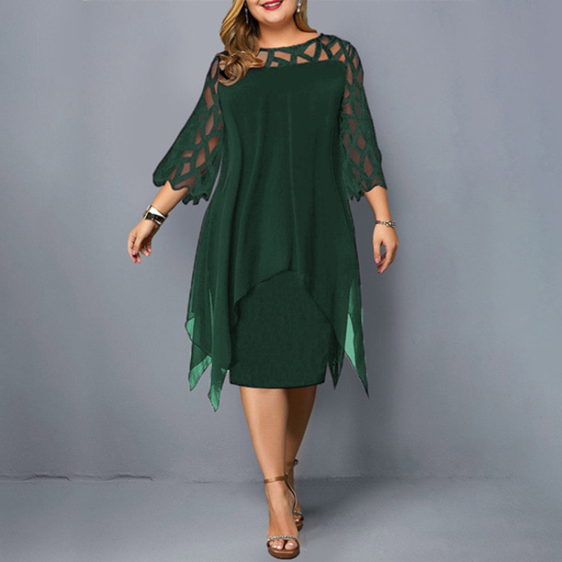 ใหม่Elegantลูกไม้ตาข่ายพลัสขนา - Women Formal Office Wear Tops บทวิจารณ์และราคา
